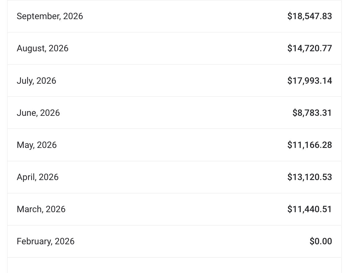 Anonymised earnings statement for Mia; name changed for privacy.